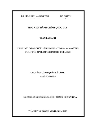 Năng lực công chức văn phòng thống kê phường quận tân bình thành phố hồ chí minh