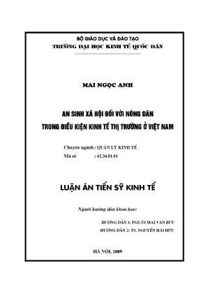 An ninh xã hội đối với nông dân trong điều kiện kinh tế thị trường vn