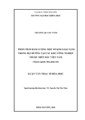 Phân tích hàm lượng một số kim loại nặng trong bụi đường tại các khu công nghiệp thuộc miền bắc việt nam