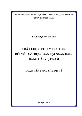 Chất lượng thẩm định giá đối với bất động sản tại ngân hàng hàng hải việt nam