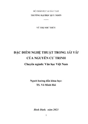 Đặc điểm nghệ thuật trong sãi vãi của nguyễn cư trinh