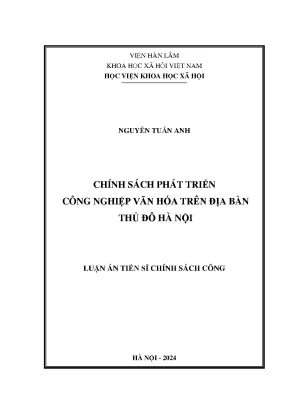 Chính sách phát triển công nghiệp văn hóa trên địa bàn thủ đô hà nội