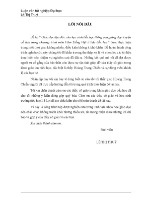 Giáo dục đạo đức cho học sinh tiểu học thông qua giảng dạy truyện cổ tích trong chương trình môn văn tiếng việt ở bậc tiểu học