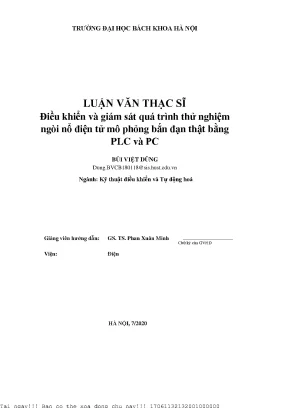 Điều khiển và giám sát quá trình thử nghiệm ngòi nổ điện tử mô phỏng bắn đạn thật bằng plc và pc
