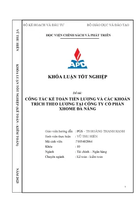Kế toán tiền lương và các khoản trích theo lương tại công ty cổ phần xhome đà nẵng