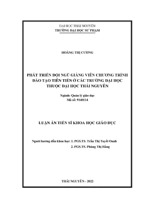 Phát triển đội ngũ giảng viên chương trình đào tạo tiên tiến ở các trường đại học thuộc đại học thái nguyên