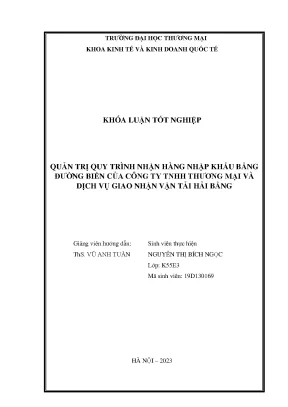 Quản trị quy trình nhận hàng nhập khẩu bằng đường biển của công ty tnhh thương mại và dịch vụ giao nhận vận tải hải bằng