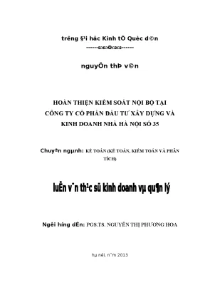 Hoàn thiện kiểm soát nội bộ tại công ty cổ phần đầu tư xây dựng và kinh doanh nhà hà nội số 35