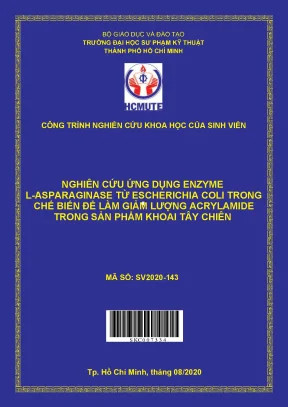 Đề tài nghiên cứu ứng dụng enzyme l asparaginase từ escherichia coli trong chế biến để làm giảm lượng acrylamide trong sản phẩm khoai tây chiên