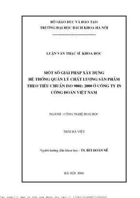 Một số giải pháp xây dựng hệ thống quản lý hất lượng sản phẩm theo tiêu huẩn iso 9001 2000 ở ông ty in ông đoàn việt nam