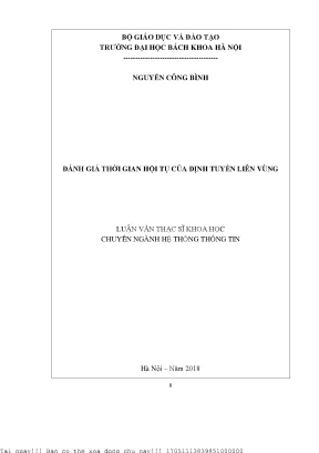 Đánh giá thời gian hội tụ ủa định tuyến liên vùng