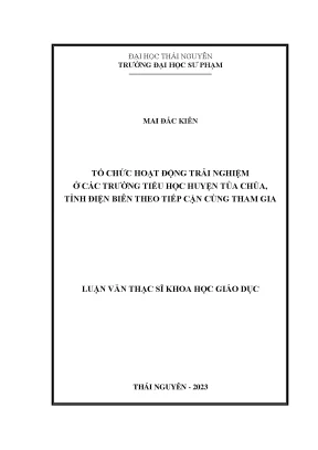 Tổ chức hoạt động trải nghiệm ở các trường tiểu học huyện tủa chùa tỉnh điện biên theo tiếp cận cùng tham gia