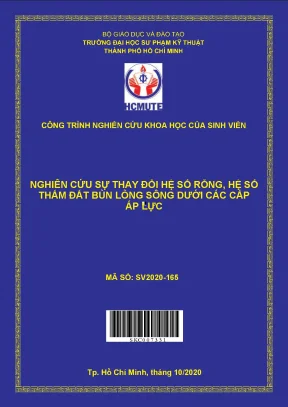 Đề tài nghiên cứu sự thay đổi hệ số rỗng hệ số thấm đất bùn lòng sông dưới các cấp áp lực
