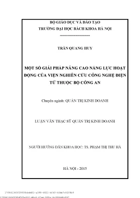 Một số giải pháp nâng ao năng lự hoạt động ủa viện nghiên ứu ông nghệ điện tử thuộ bộ công an
