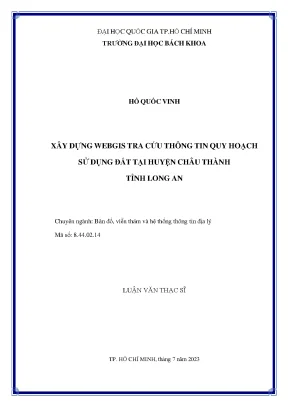 Xây dựng webgis tra cứu thông tin quy hoạch sử dụng đất tại huyện châu thành tỉnh long an