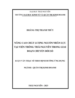 Nâng cao chất lượng nguồn nhân lực tại viễn thông thái nguyên trong giai đoạn chuyển đổi số