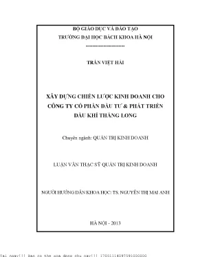 Xây dựng hiến lược kinh doanh cho công ty cổ phần đầu tư và phát triển dầu khí thăng long