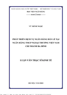 Phát triển dịch vụ ngân hàng bán lẻ tại ngân hàng tmcp ngoại thương việt nam chi nhánh ba đình