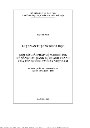 Một số giải pháp về marketing để nâng ao năng lự ạnh tranh ủa tổng ông ty giấy việt nam