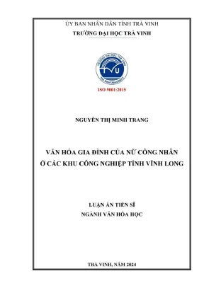 Văn hóa gia đình của nữ công nhân ở các khu công nghiệp tỉnh vĩnh long