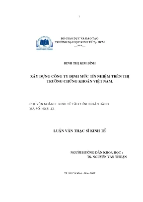 Khái niệm xếp hạng tín nhiệm xhtn là việc đánh giá về khả năng của tổ chức phát hành thực hiện thanh toán đúng hạng một ng