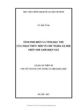 Tính phổ biến và tính đặc thù của nhận thức mới về chủ nghĩa xã hội trên thế giới hiện nay