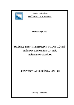 Quản lý thu thuế hộ kinh doanh cá thể trên địa bàn quận sơn trà thành phố đà nẵng