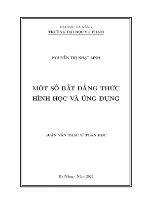 Một số bất đẳng thức hình học và ứng dụng