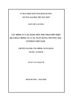 Tác động của đa dạng hóa thu nhập đến hiệu quả hoạt động của các ngân hàng thương mại cổ phần việt nam