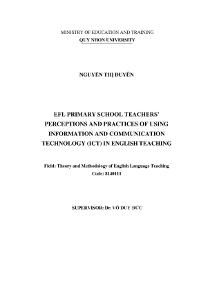 Efl primary school teachersperceptions and practices of using information and communication technology ict in english teaching