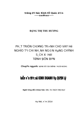 Phát triển chương trình cho vay hộ nghèo tại chi nhánh ngân hàng chính sách xã hội tỉnh điện biên