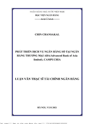 Phát triến dịch vụ ngân hàng số tại ngân hàng thương mại aba campuchia
