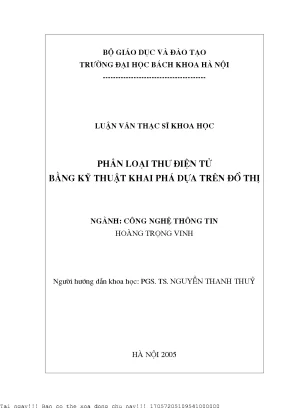 Phân loại thư điện tử bằng kỹ thuật khai phá dựa trên đồ thị