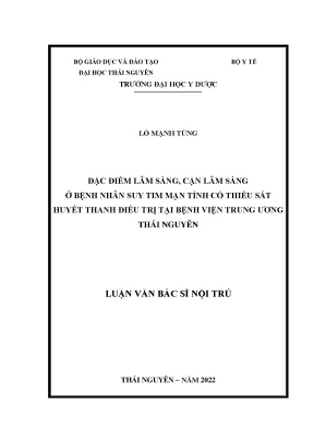 Đặc điểm lâm sàng cận lâm sàng ở bệnh nhân suy tim mạn tính có thiếu sắt huyết thanh điều trị tại bệnh viện trung ương thái nguyên