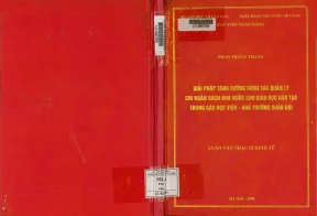 Giải pháp tăng cường công tác quản lý chi ngân sách nhà nước cho giáo dục và đào tạo