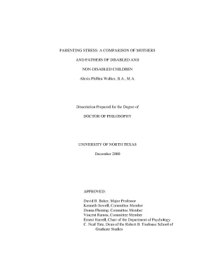 Parenting stress a comparison of mothers and fathers of disabled and nondisabled children