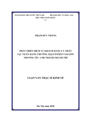 Phát triển dịch vụ khách hàng cá nhân tại ngân hàng thương mại cổ phần sài gòn thương tín chi nhánh thanh trì