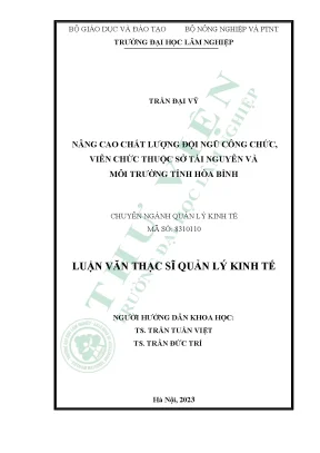 Nâng cao chất lượng đội ngũ công chức viên chức thuộc sở tài nguyên và môi trường tỉnh hòa bình