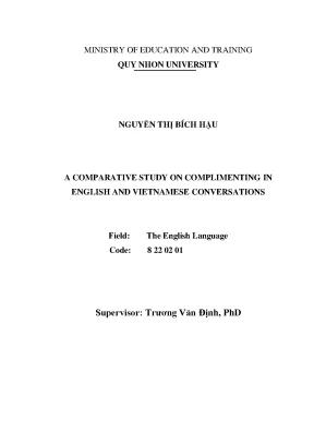 A comparative study on complimenting in english and vietnamese conversations