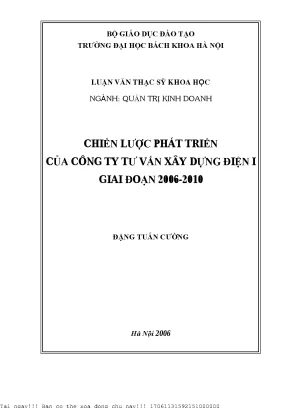Chiến lượ phát triển ủa công ty tư vấn xây dựng điện i giai đoạn 2006 2010