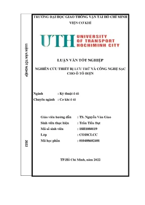 Nghiên cứu thiết bị lưu trữ và công nghệ sạc cho ô tô điện
