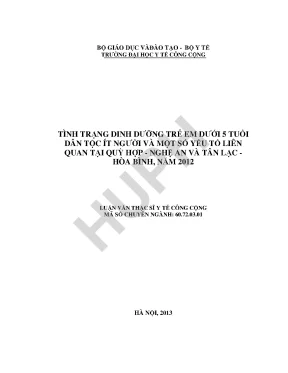 Luận văn tình trạng dinh dưỡng trẻ em dưới 5 tuổi dân tộc ít người và một số yếu tố liên quan tại quỳ hợp nghệ an và tân lạc hòa bình năm 2012