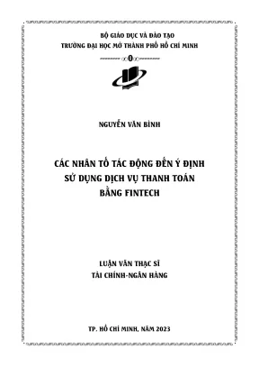 Các nhân tố tác động đến ý định sử dụng dịch vụ thanh toán bằng fintech
