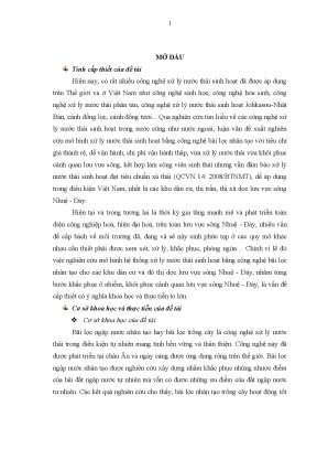 Nghiên cứu mô hình hệ thống xử lý giảm thiểu ô nhiễm do nước thải sinh hoạt cho thị trấn me huyện gia viễn tỉnh ninh bình