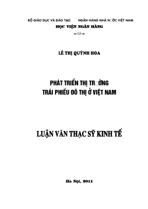 Phát triển thị trường trái phiếu đô thị ở việt nam