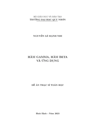 Hàm gamma hàm beta và ứng dụng