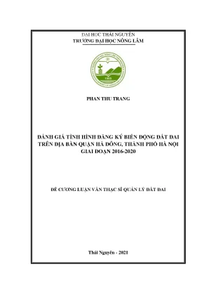 Đánh giá tình hình đăng ký biến động đất đai trên địa bàn quận hà đông thành phố hà nội giai đoạn 2016 2020