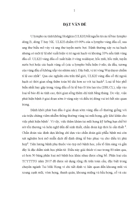 Luận án nghiên cứu đặc điểm lâm sàng cận lâm sàng của u lympho không hodgkin vùng đầu cổ và kết quả điều trị theo r chop
