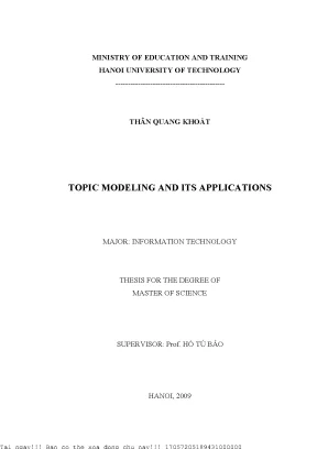 Topi modeling and its applications