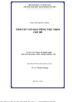 Tóm tắt văn bản tiếng việt theo hủ đề